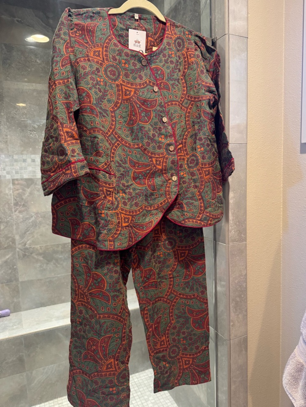 Paisley Asian Style Pajama Set NEW
